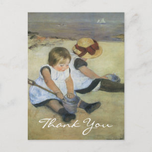 Carte Postale Les enfants de Cassatt jouent sur la plage