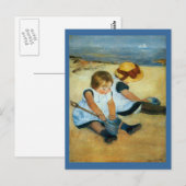 Carte Postale Les enfants de Mary Cassatt sur la plage (1884) (Devant / Derrière)