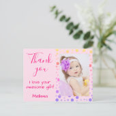 Carte Postale Les enfants Merci Mignon Points de couleur (Debout devant)