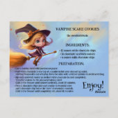 Carte Postale Les enfants Traite la recette de biscuits Hallowee (Dos)