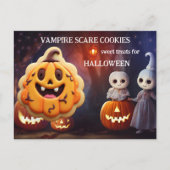 Carte Postale Les enfants Traite la recette de biscuits Hallowee (Devant)