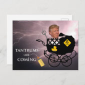 Carte Postale Les ennuis arrivent / Anti Trump, (Devant / Derrière)