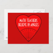 Carte Postale Les Enseignants En Mathématiques Croient Aux Angle (Devant / Derrière)