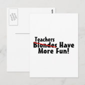 Carte Postale Les Enseignants Ont Plus De Plaisirs (Devant / Derrière)