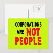 Carte Postale Les entreprises ne sont pas des gens Tshirt de pro (Devant / Derrière)