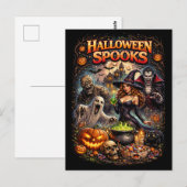 Carte Postale Les épouvantails d'Halloween (Devant / Derrière)