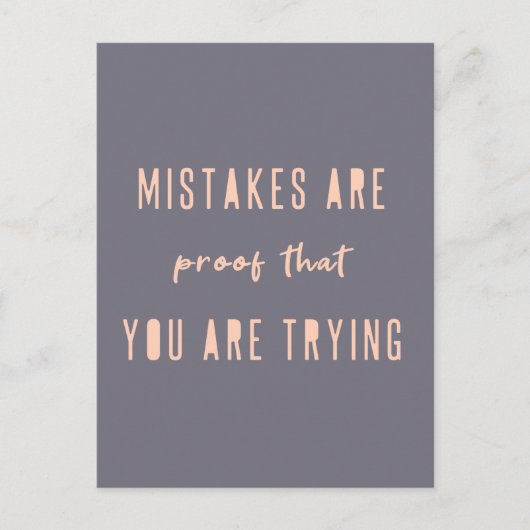 Carte Postale Les erreurs sont la preuve | Rose mou rose gris mo (Devant)