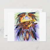 Carte Postale Les esprits du Loup de la Liberté et de l'Aigle (Devant / Derrière)