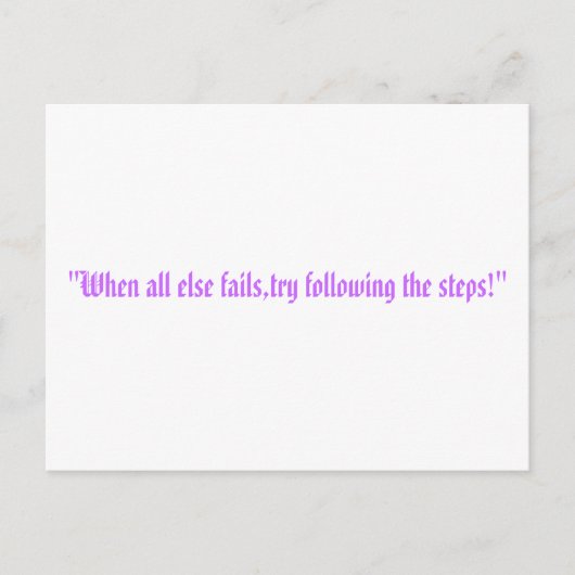 Carte Postale les étapes (Devant)