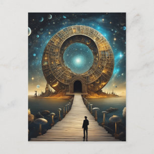 Carte Postale Les étoiles tournent autour du point central du sp