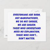 Carte Postale les evertoniens naissent (Devant / Derrière)