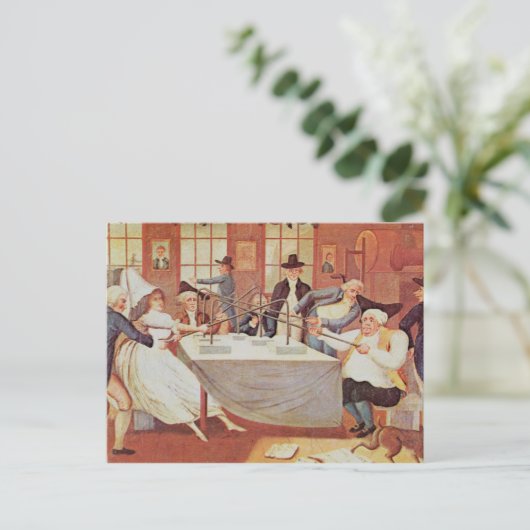 Carte Postale Les expériences de Benjamin Franklin en électricit (Debout devant)