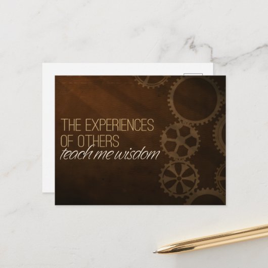 Carte Postale "Les expériences enseignent la sagesse" Motivation (Devant/Arrière en situation)