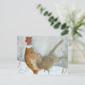 Carte Postale Les faisans dans la neige (Debout devant)