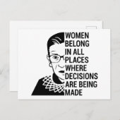 Carte Postale Les femmes appartiennent à tous les endroits où le (Devant / Derrière)