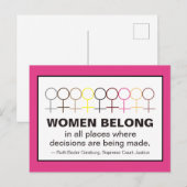 Carte Postale Les femmes au sein de la justice Ruth Bader Ginsbu (Devant / Derrière)