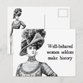 Carte Postale Les Femmes Bien Comportées Font Rarement L'Histoir (Devant / Derrière)