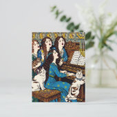 Carte Postale Les femmes et chats Hanoukah chantent autour du pi (Debout devant)