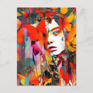 Carte Postale Les femmes face aux papillons