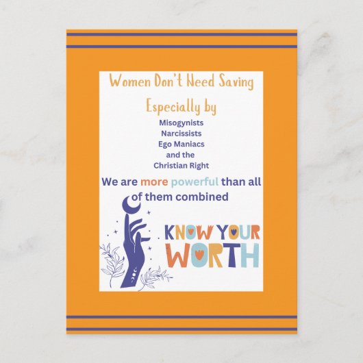 Carte Postale Les femmes n'ont pas besoin d'enregistrer une cart (Devant)