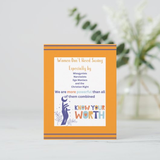 Carte Postale Les femmes n'ont pas besoin d'enregistrer une cart (Debout devant)