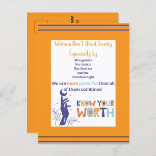 Carte Postale Les femmes n'ont pas besoin d'enregistrer une cart