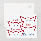 Carte Postale Les femmes républicaines de chats pour Kamala Harr (Devant / Derrière)