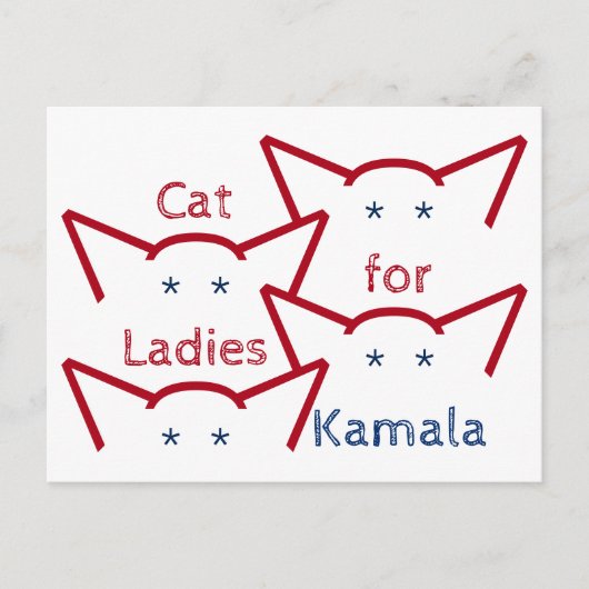 Carte Postale Les femmes républicaines de chats pour Kamala Harr (Devant)