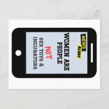 "les femmes sont des gens", "PAS des incubateurs" 