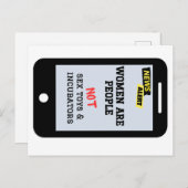 Carte Postale "les femmes sont des gens", "PAS des incubateurs" (Devant / Derrière)