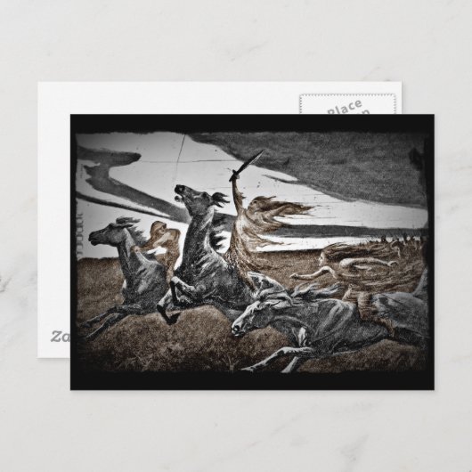 Carte Postale Les femmes vikings dans une tempête (Devant / Derrière)