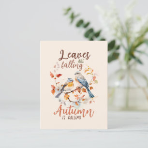 Carte Postale Les feuilles Chutent - Les Oiseaux D'Automne Et Le