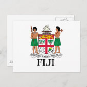 Carte Postale Les FIDJI - emblème/drapeau/manteau des (Devant / Derrière)