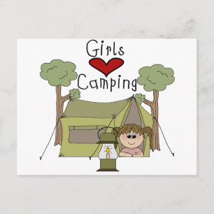 Carte Postale Les filles aiment le camping