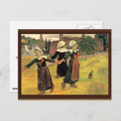 Carte Postale Les Filles Bretonnes Dansant Pont Aven Par Paul Ga (Devant / Derrière)