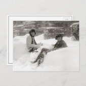 Carte Postale Les filles dans la neige, 1922 (Devant / Derrière)