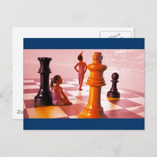 Carte Postale Les filles d'échecs (Devant / Derrière)