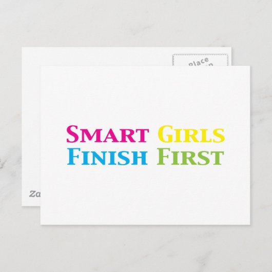 Carte Postale Les filles intelligentes finissent les premiers ca (Devant / Derrière)