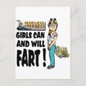 Carte Postale Les filles peuvent et veulent péter (Devant)