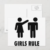 Carte Postale Les filles règnent (Devant / Derrière)