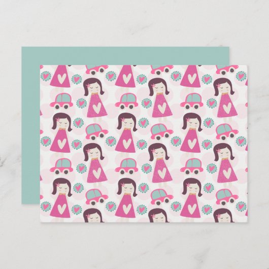 Carte Postale Les Filles Se Rendre À Des Endroits (Devant / Derrière)