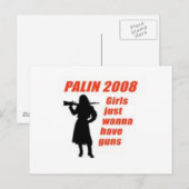 Carte Postale Les filles veulent juste avoir des armes (Devant / Derrière)