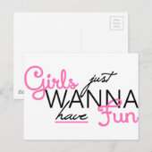 CARTE POSTALE LES FILLES VEULENT JUSTE AVOIR DES CADEAUX (Devant / Derrière)