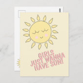 Carte Postale Les filles veulent juste avoir du soleil ! Devis d (Devant / Derrière)
