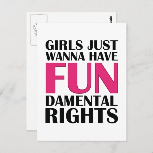 Carte Postale Les Filles Veux Juste S'Amuser (Devant / Derrière)