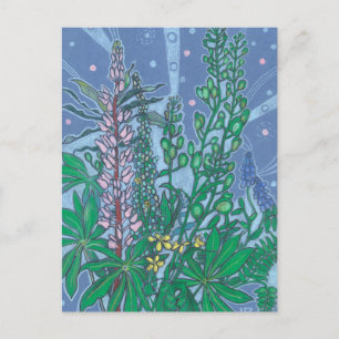 Carte Postale Les Fleurs Bluebonnet Fleurissent Floral Pastel Pe
