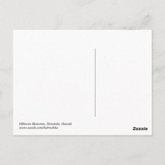 Carte Postale Les fleurs d'Hibiscus (Dos)