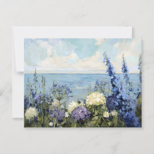 Carte Postale Les fleurs et la peinture sur la mer