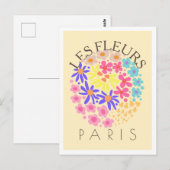 Carte Postale Les Fleurs Paris coloré (Devant / Derrière)