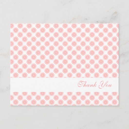 Carte Postale Les fleurs roses "Merci" (Devant)